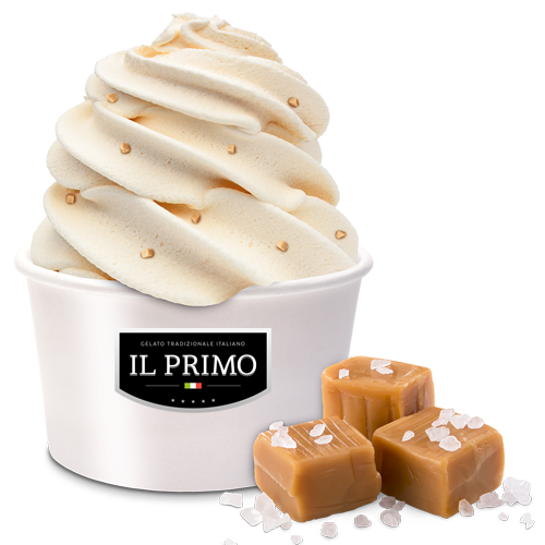 Ice cream med karamel og havsalt smag i Il Primo bæger